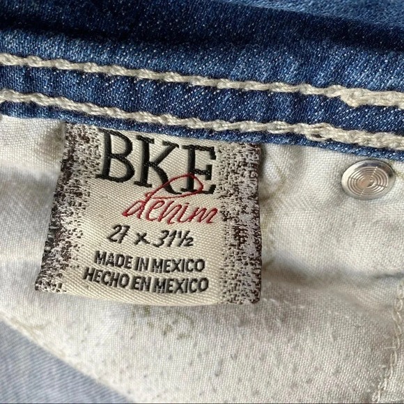 BKE Stella Skinny Distressed Straight Leg  Denim Jeans - Picture 7 of 12